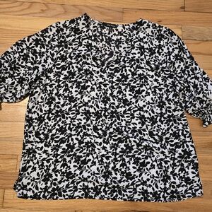 Well Worn Black and White Floral Blouse